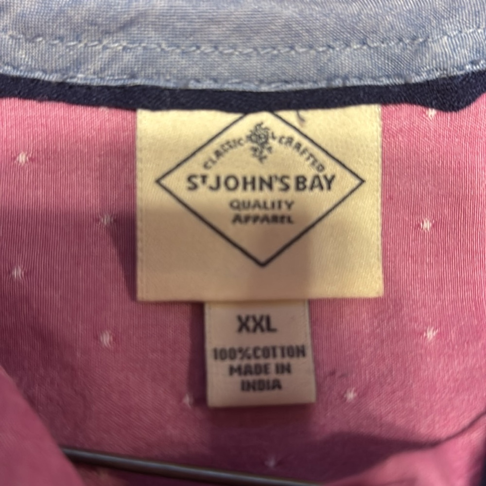 St. John's Bay lilac button bone Shirt with Dot Pattern size xxl - Picture 5 of 6